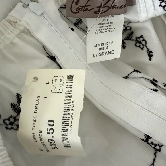 Costa Blanca summer dress with black bow detail - size large - Picture 4 of 5